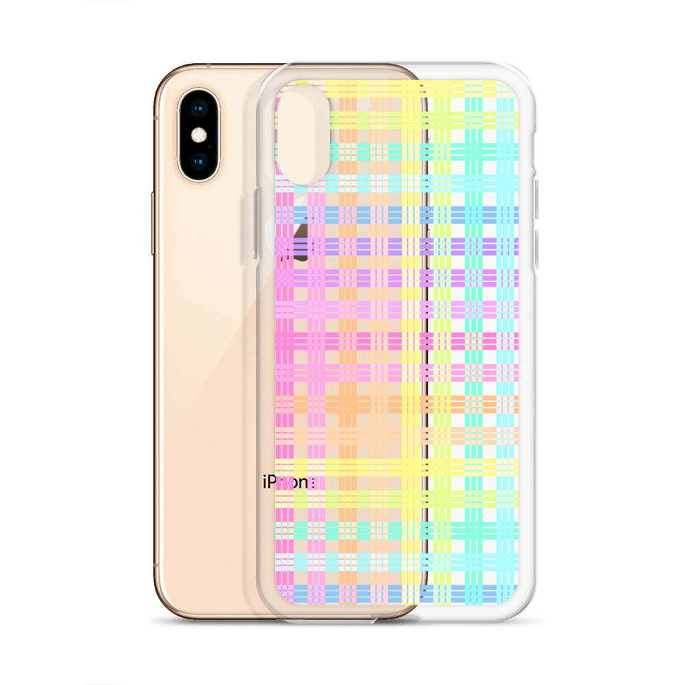 Pastel Rainbow Plaid Clear Case for iPhone®