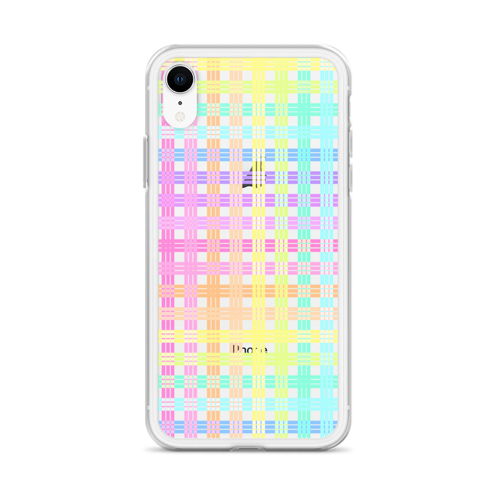 Pastel Rainbow Plaid Clear Case for iPhone®
