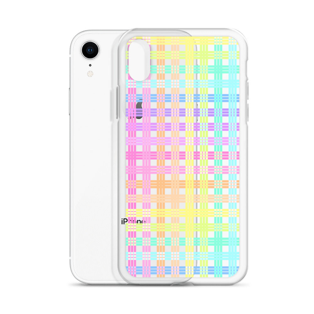 Pastel Rainbow Plaid Clear Case for iPhone®