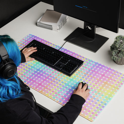 Pastel Rainbow Plaid Gaming mouse pad