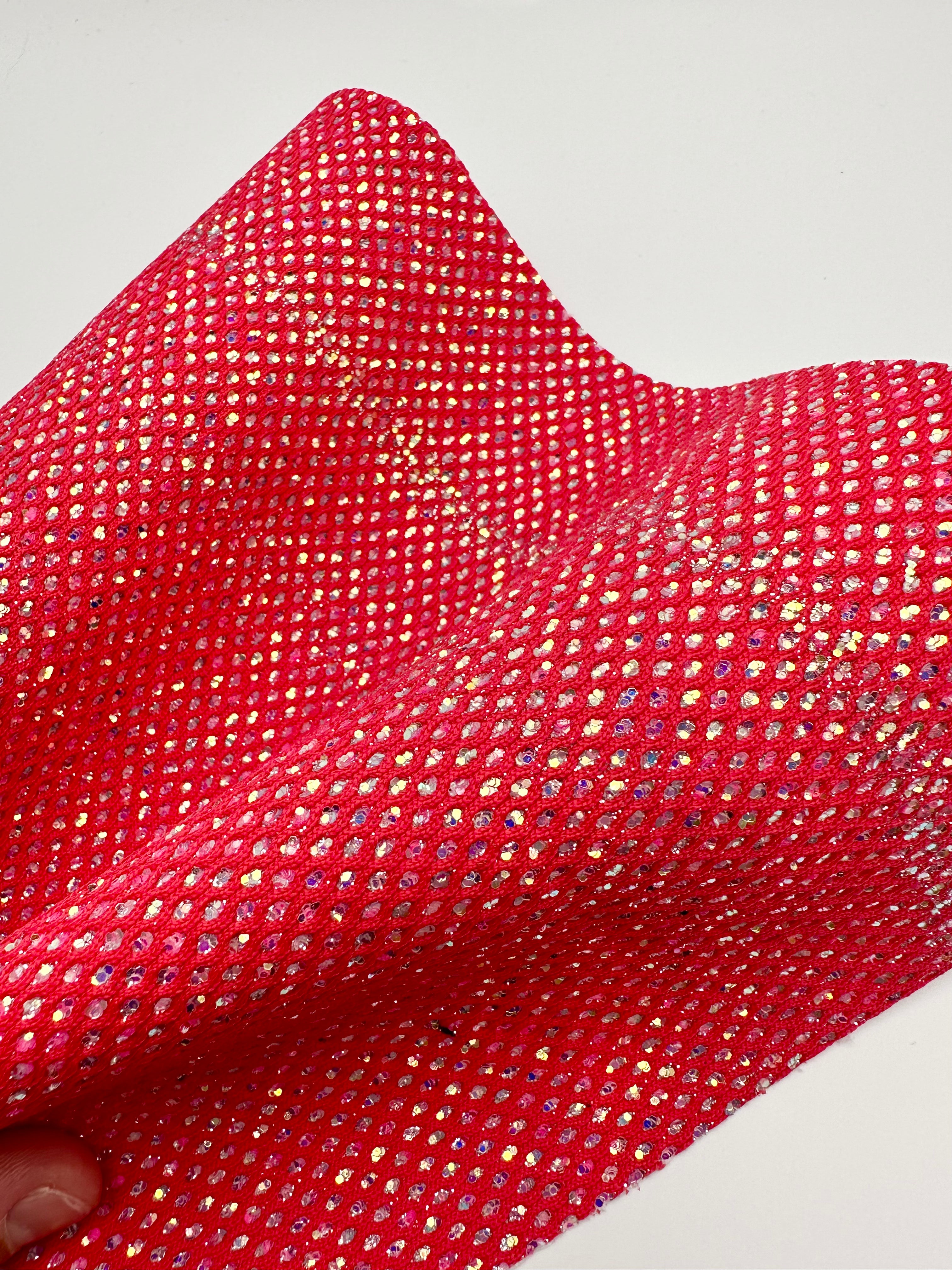 Coral Fishnet Glitter Craft Vinyl