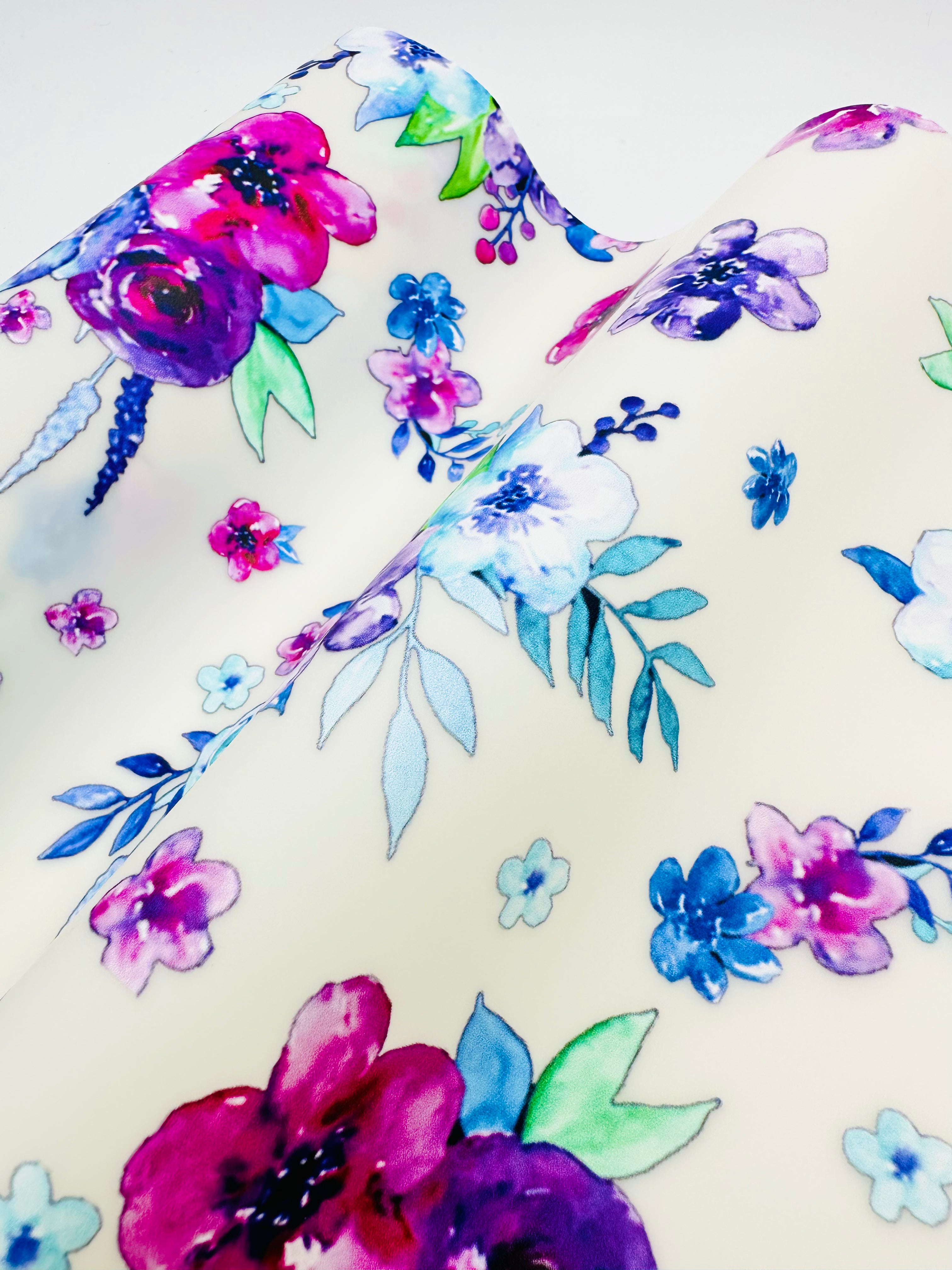 Watercolor Floral Frosted Jelly Print Vinyl