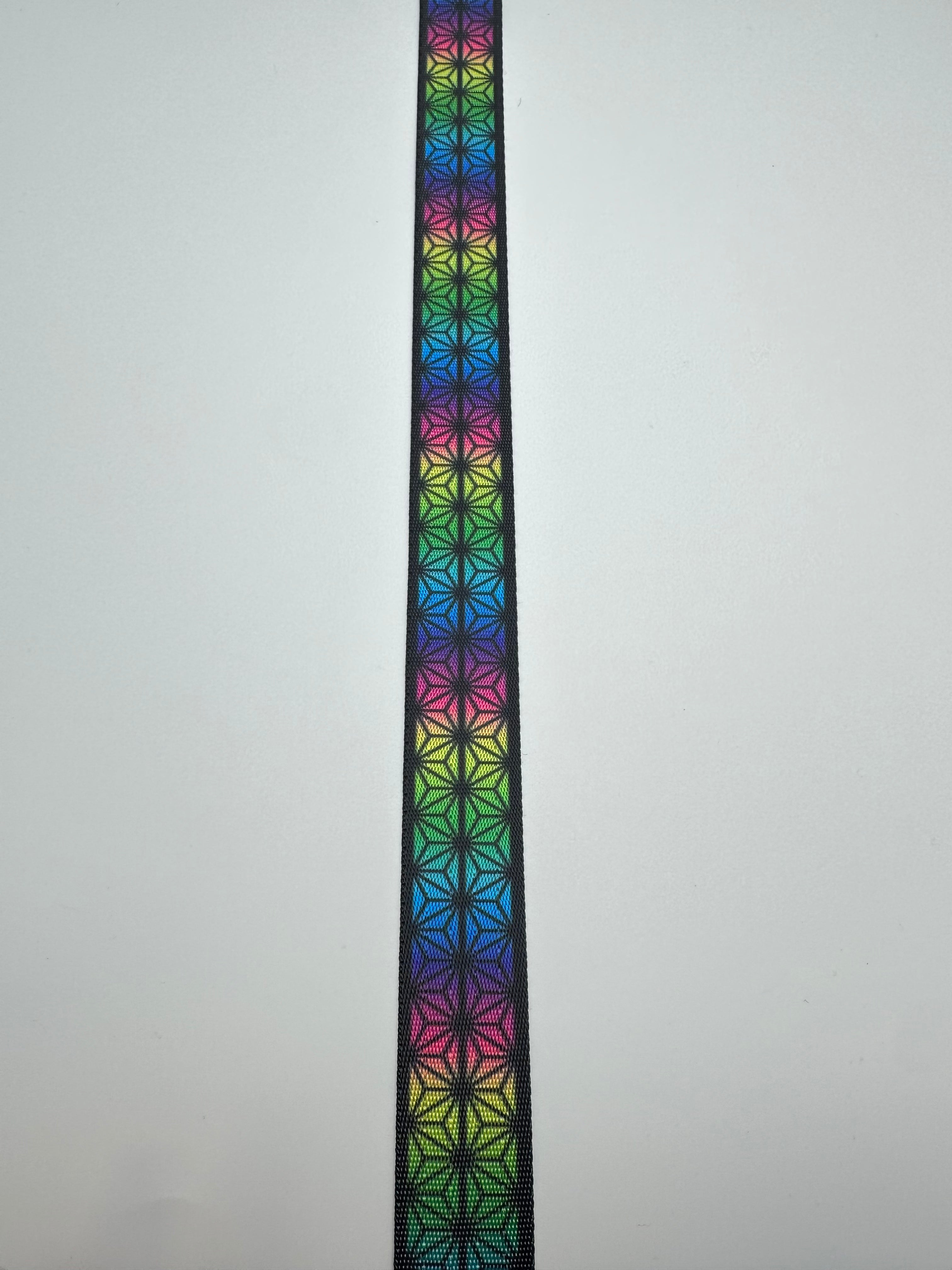 Rainbow Kaleidoscope  1” Seatbelt Webbing