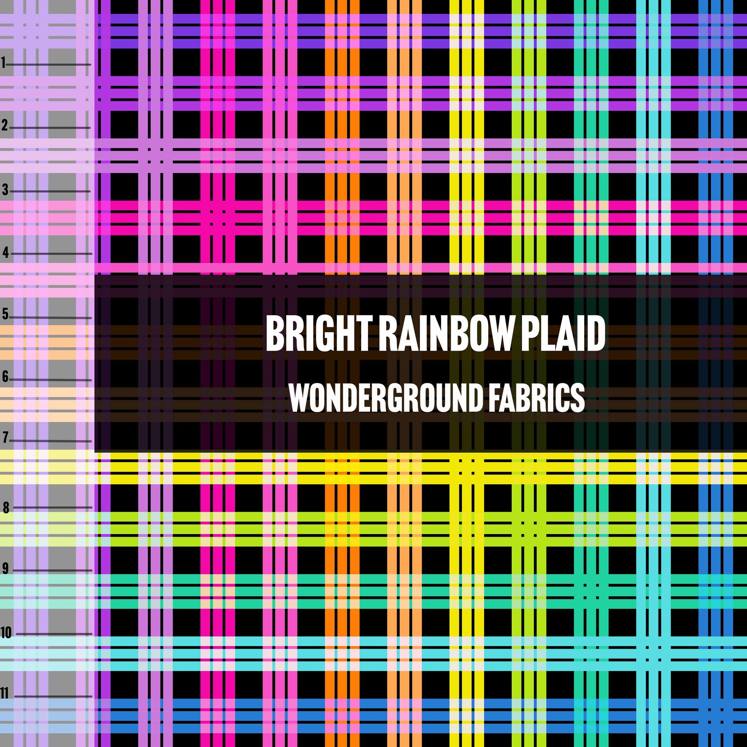 Bright Rainbow Plaid 100% cotton (sold by the half yard)