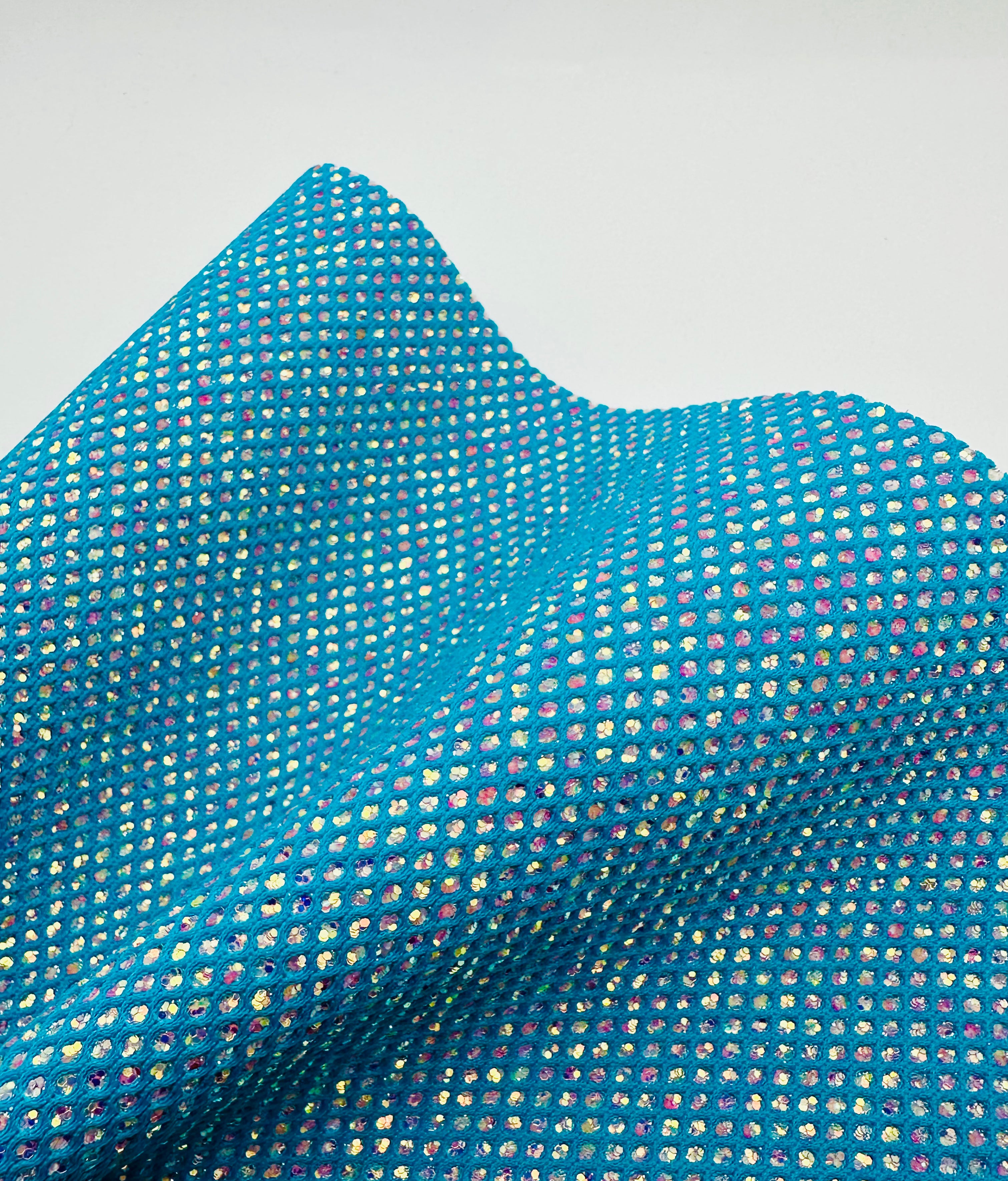 Turquoise Fishnet Glitter Craft Vinyl