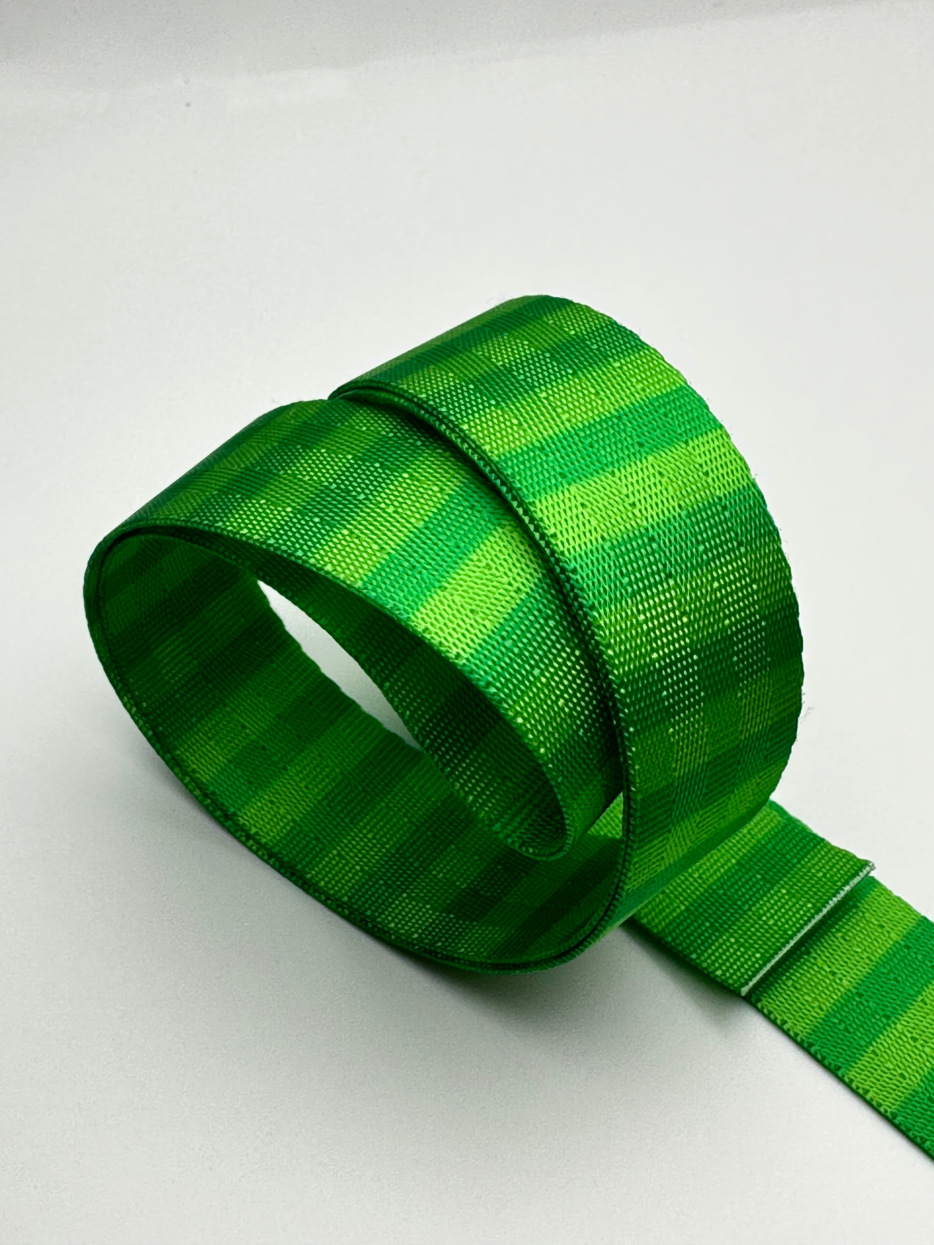 Lime Tonal Stripe 1” Seatbelt Webbing (by the yard)