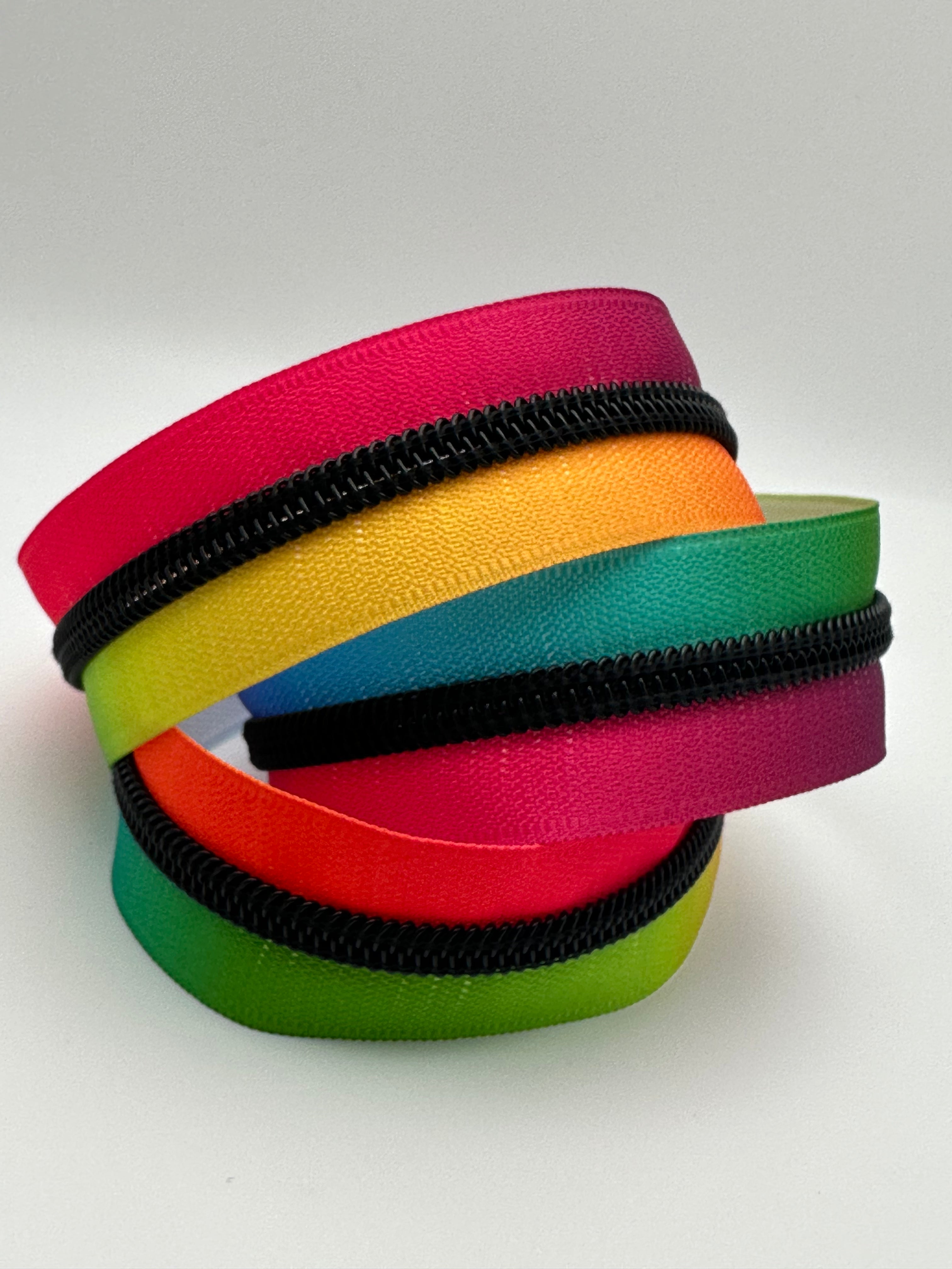 Rainbow ombre zipper tape