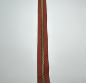Chestnut zipper tape w/ Antique teeth