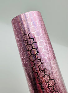 Light Pink Holographic Honeycomb Vinyl