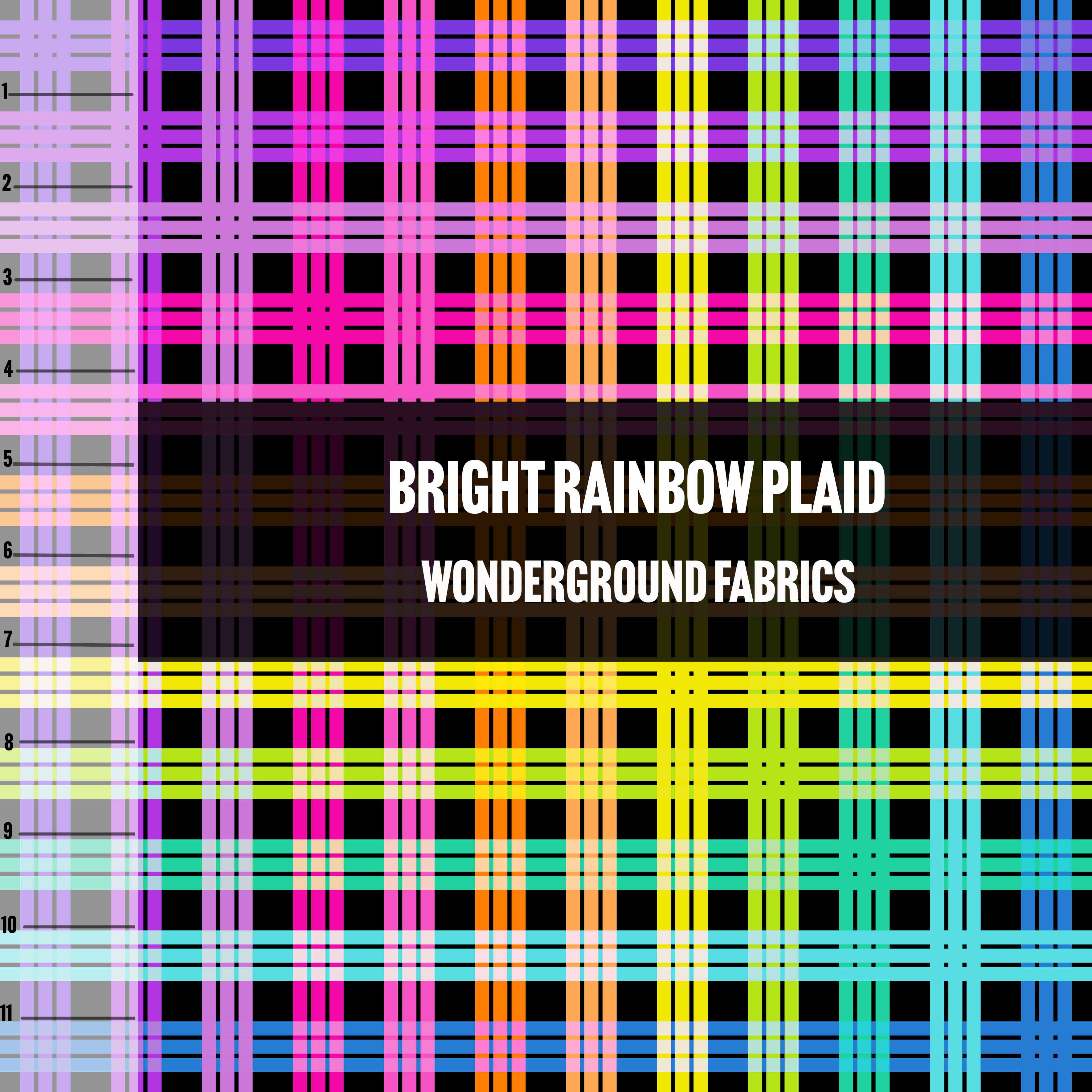 Bright Rainbow Plaid Waterproof Canvas