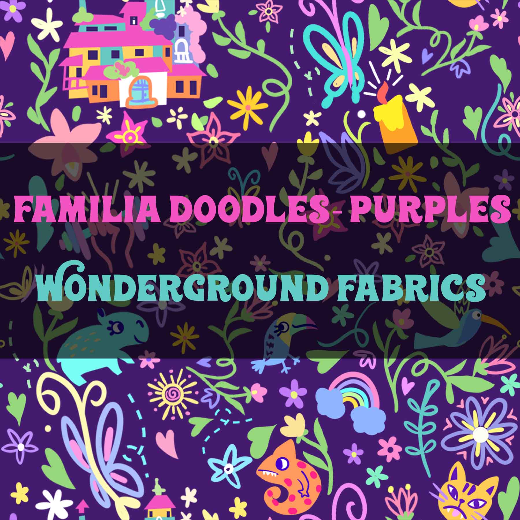 Tiny Familia Doodles Purple