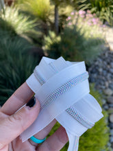 Load image into Gallery viewer, White zipper tape with iridescent teeth