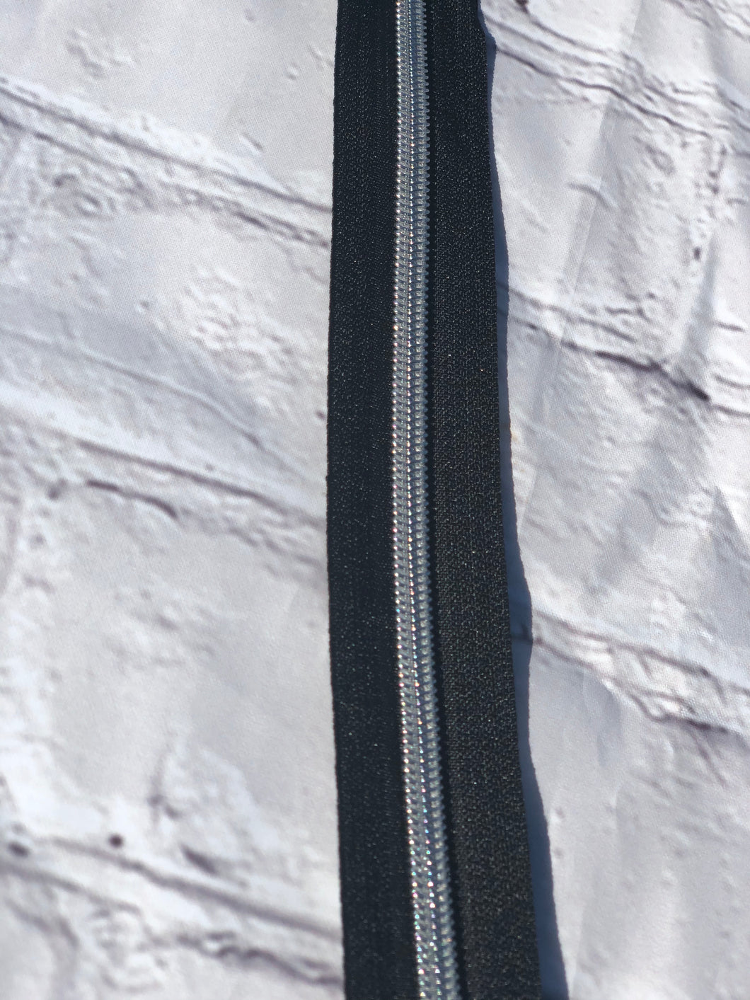 Black With Silver Teeth  Zipper Tape
