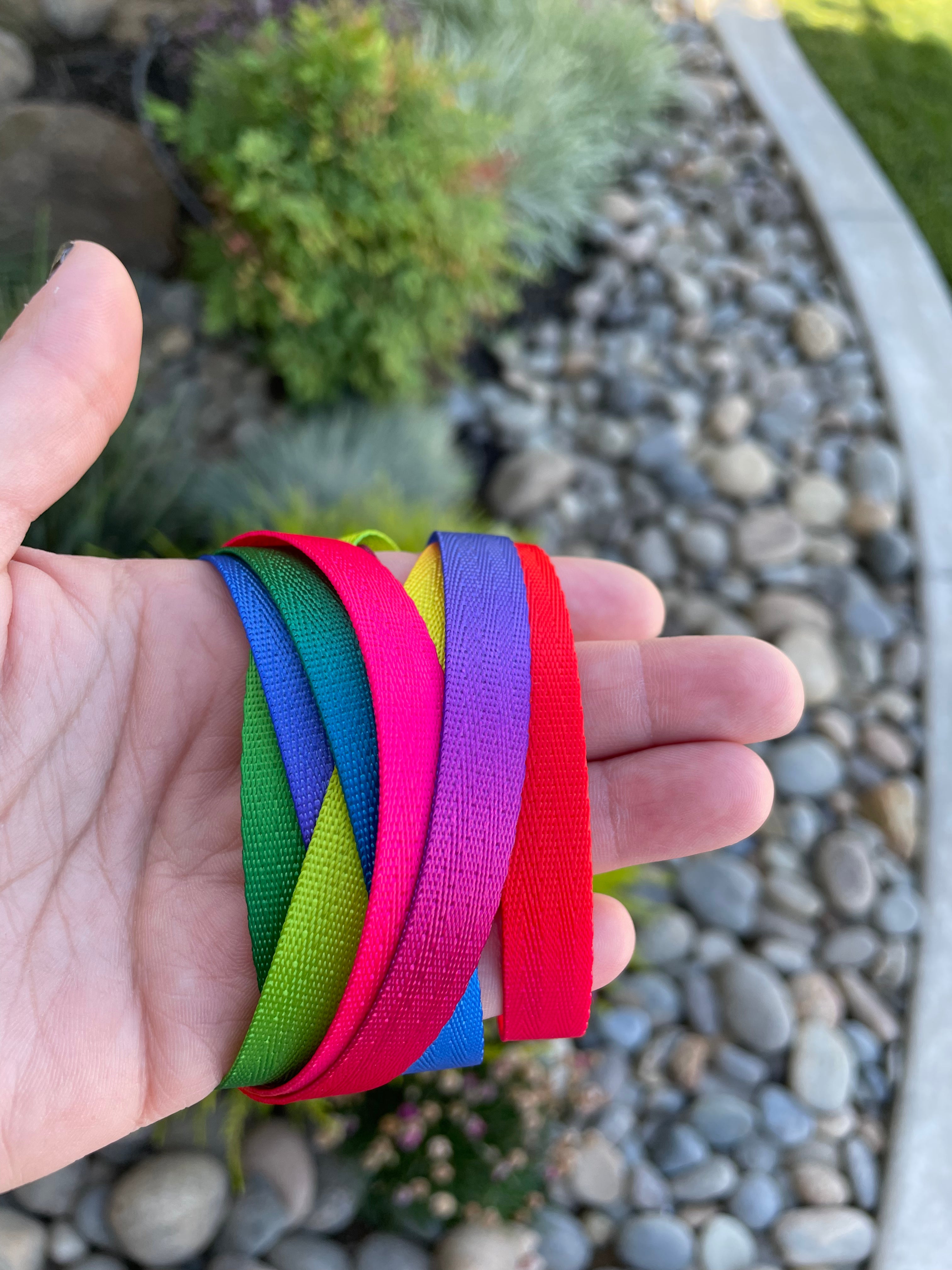 Rainbow Ombré 1/2” Seatbelt Webbing (by the yard)