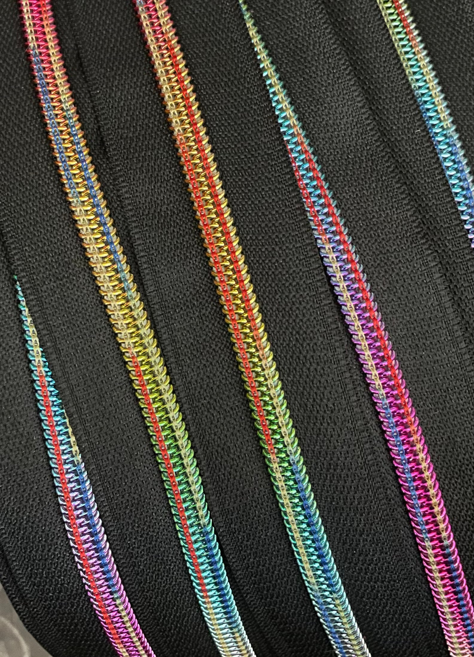 Tie-dye Rainbow teeth zipper tape