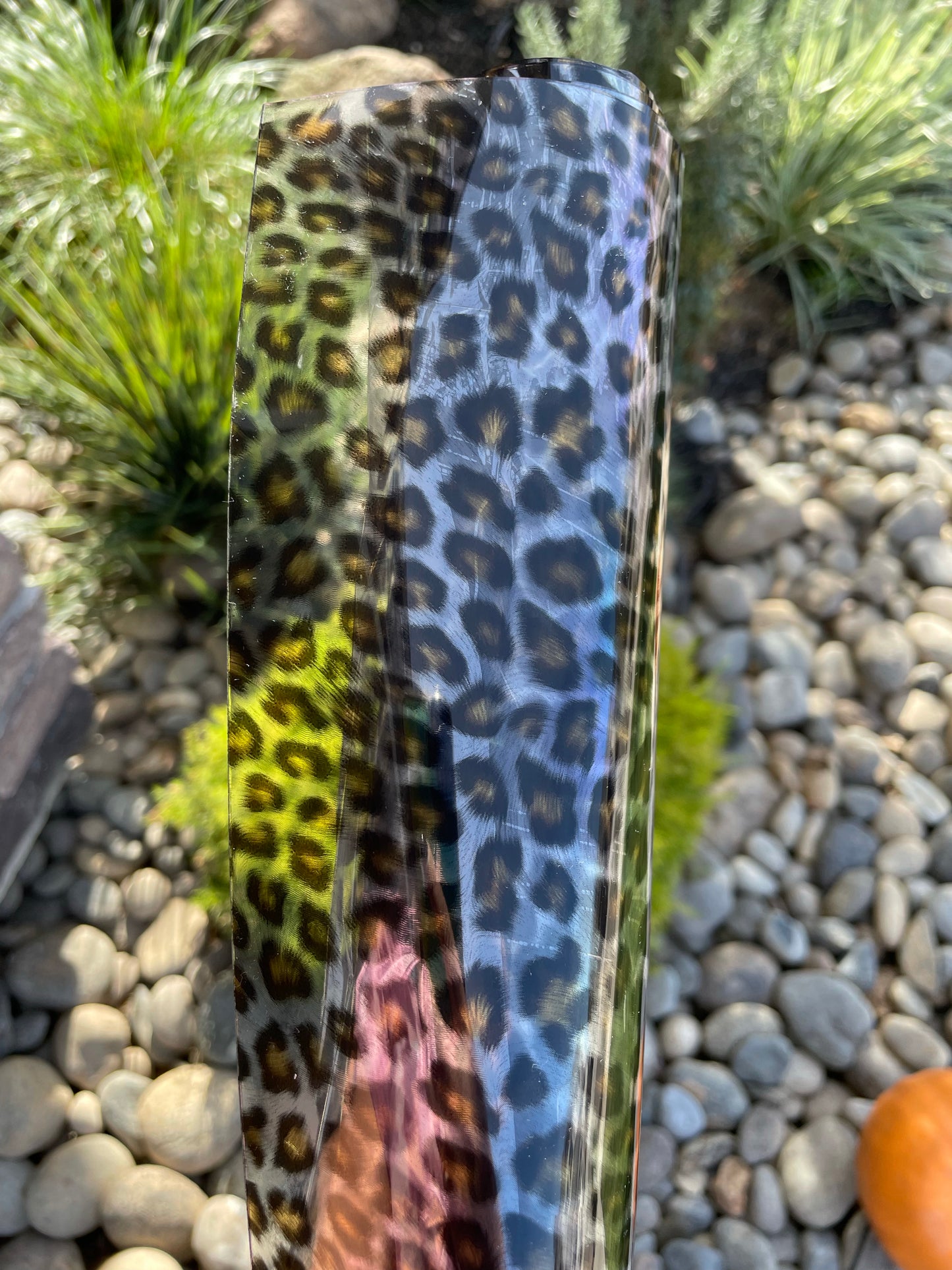 Clear leopard  print Vinyl (with brown)