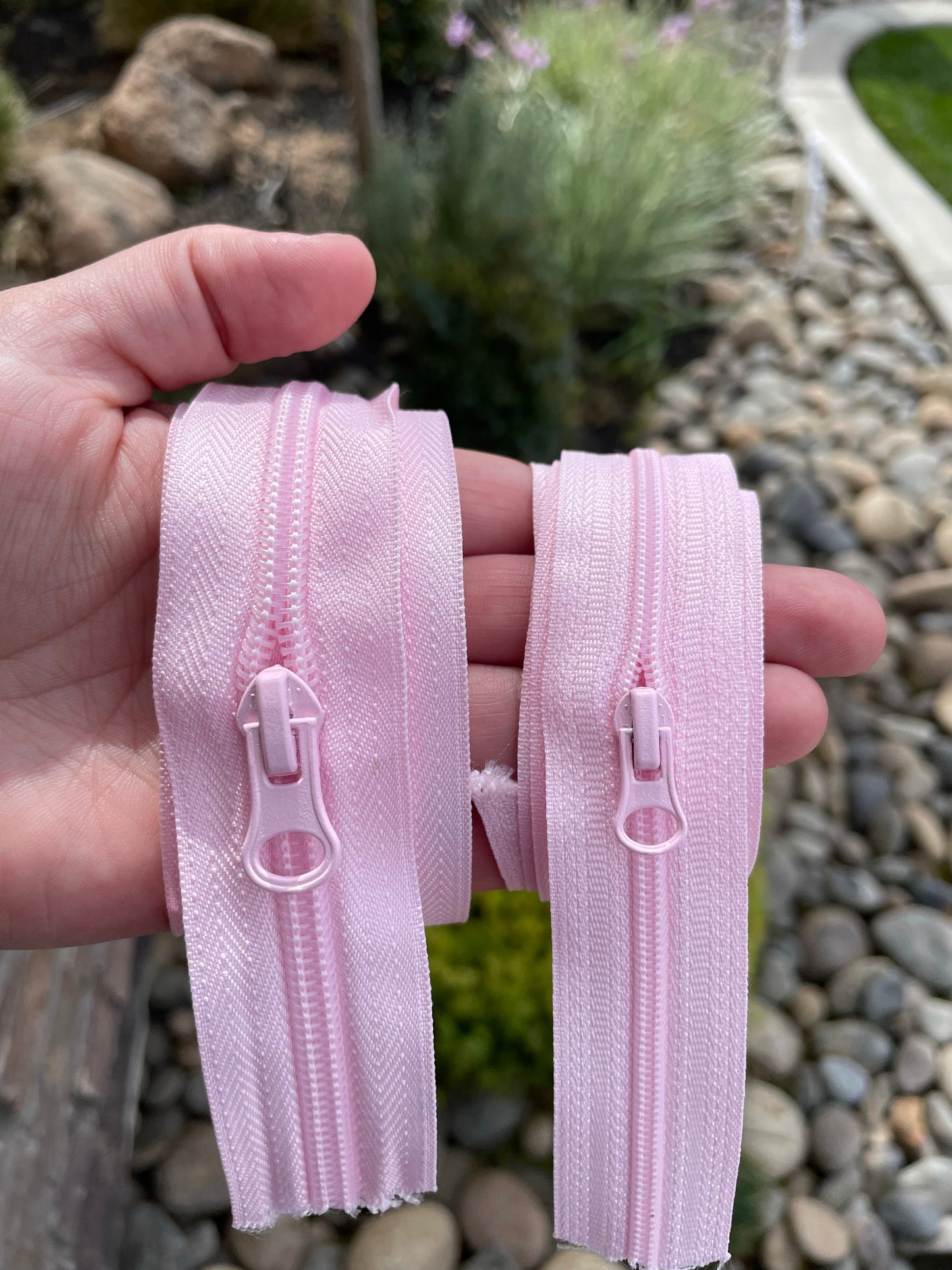 Baby Pink Nylon Zipper Tape by the yard (sizes #5 and #3)