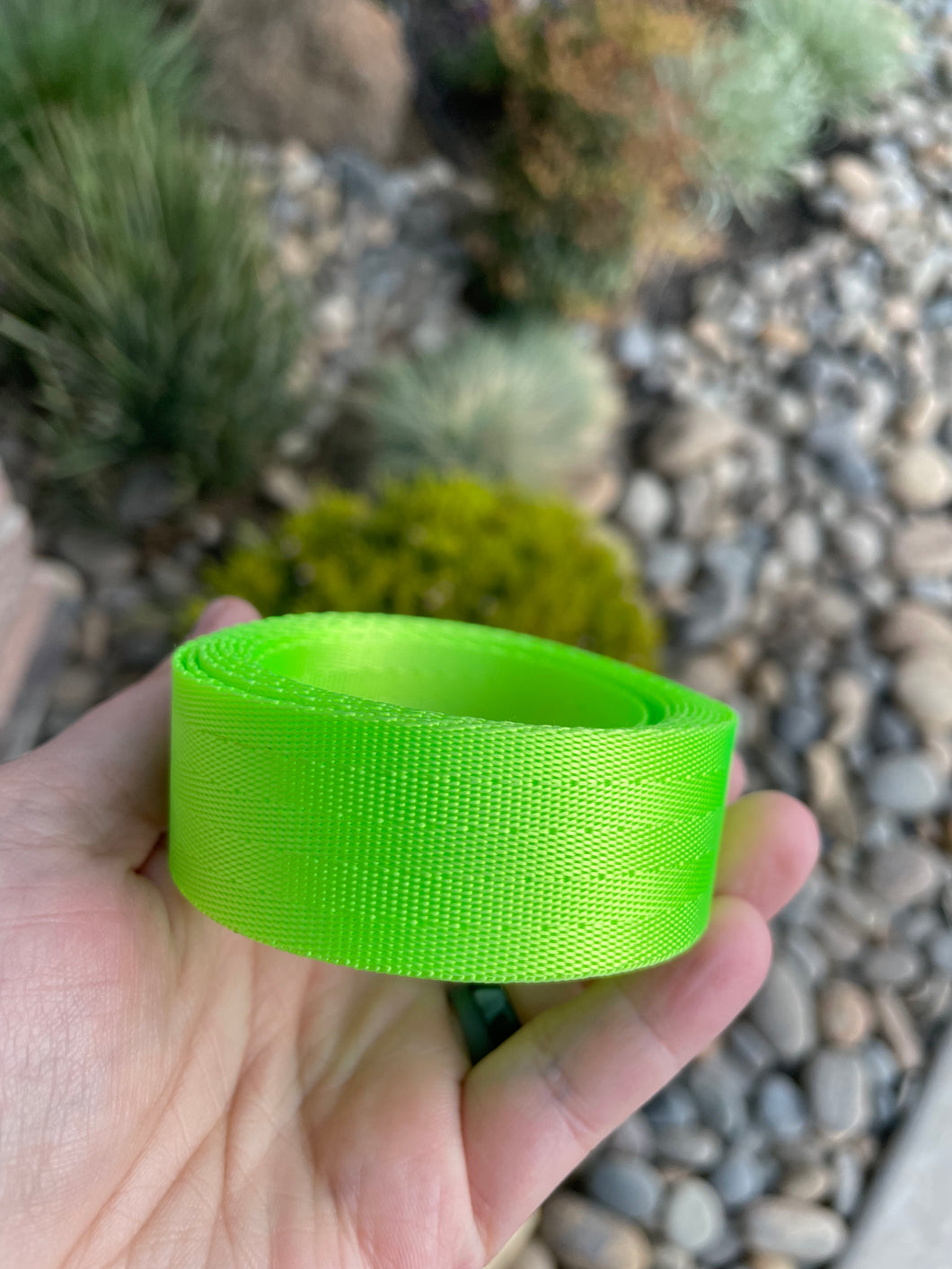 Highlighter Yellow 1” Seatbelt Webbing (by the yard)