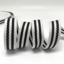Load image into Gallery viewer, Black and white Glow in the Dark  1” Webbing