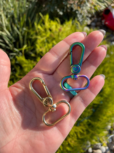 1” heart swivel clasps (2 pack)