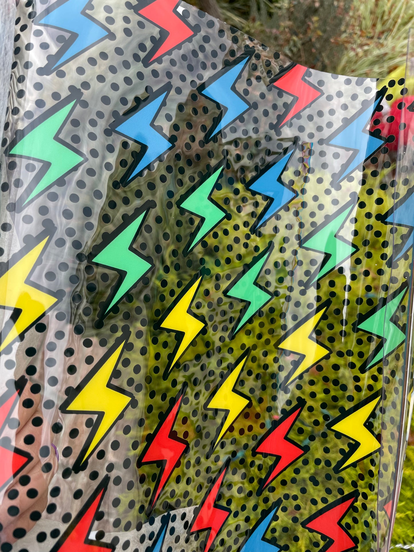 Retro Rainbow Lightning Clear TPU Vinyl