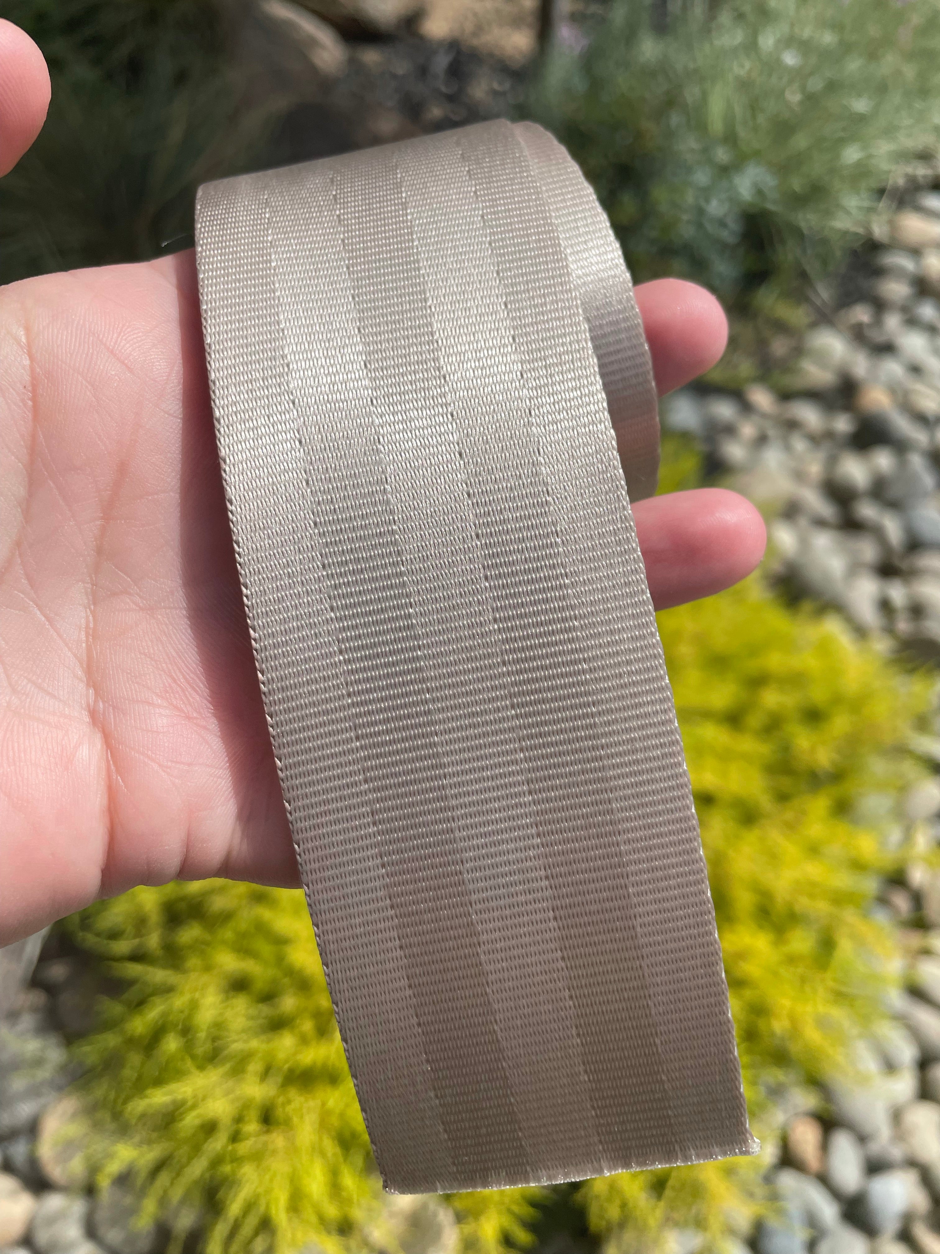 Khaki 2” Seatbelt Webbing (by the yard)