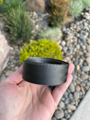 Charcoal 1” Seatbelt Webbing (by the yard)