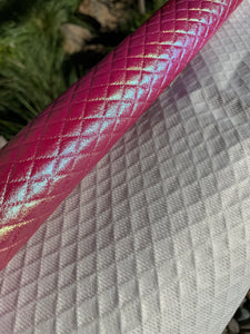 Hot pink Holographic quilted Vinyl