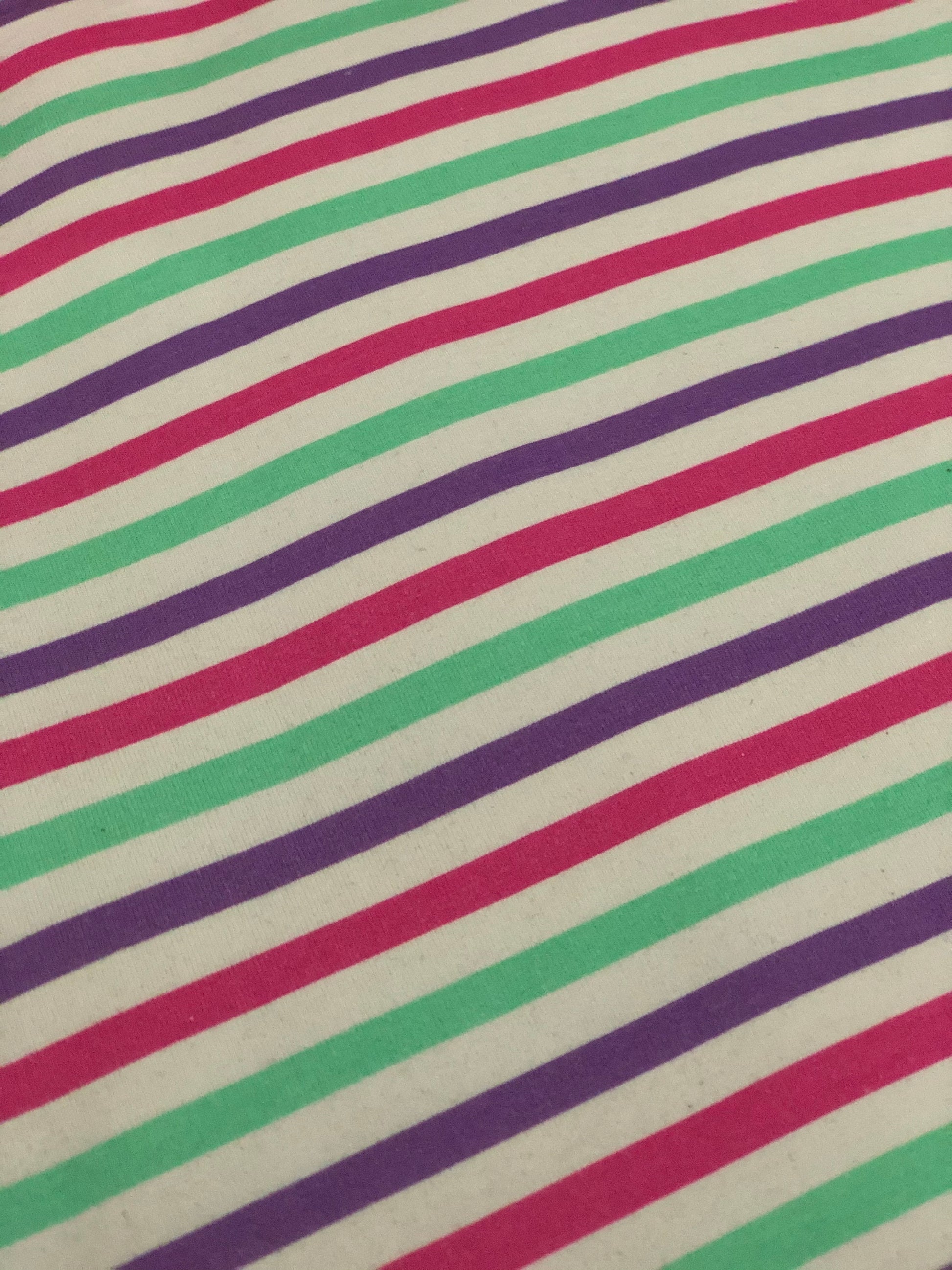 White, lavender, mint and hot pink stripe Wonderground Fabrics