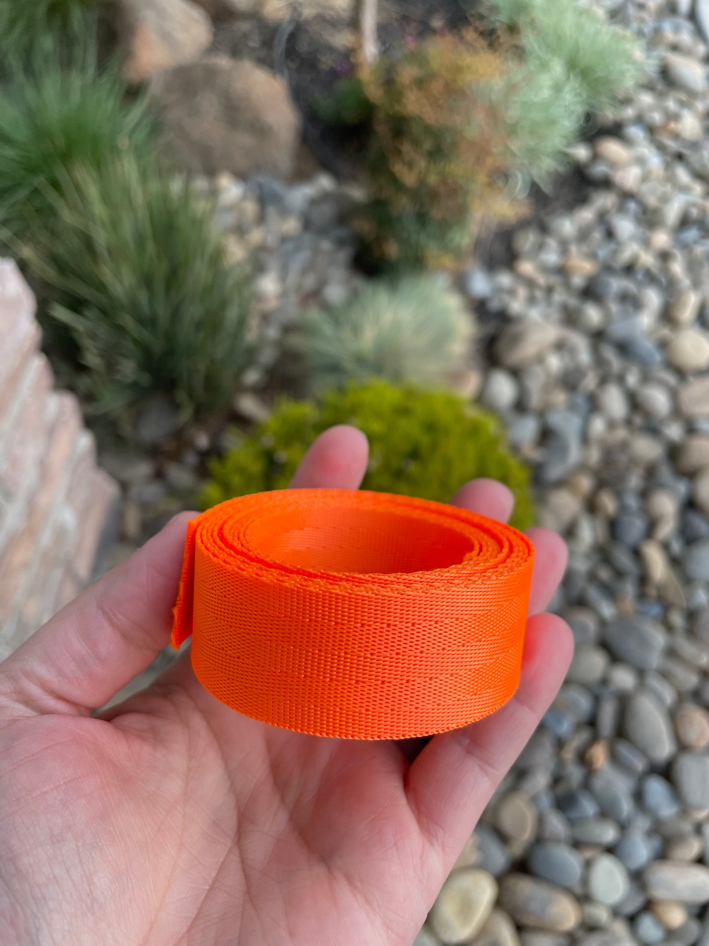 Neon Orange 1” Seatbelt Webbing (by the yard)