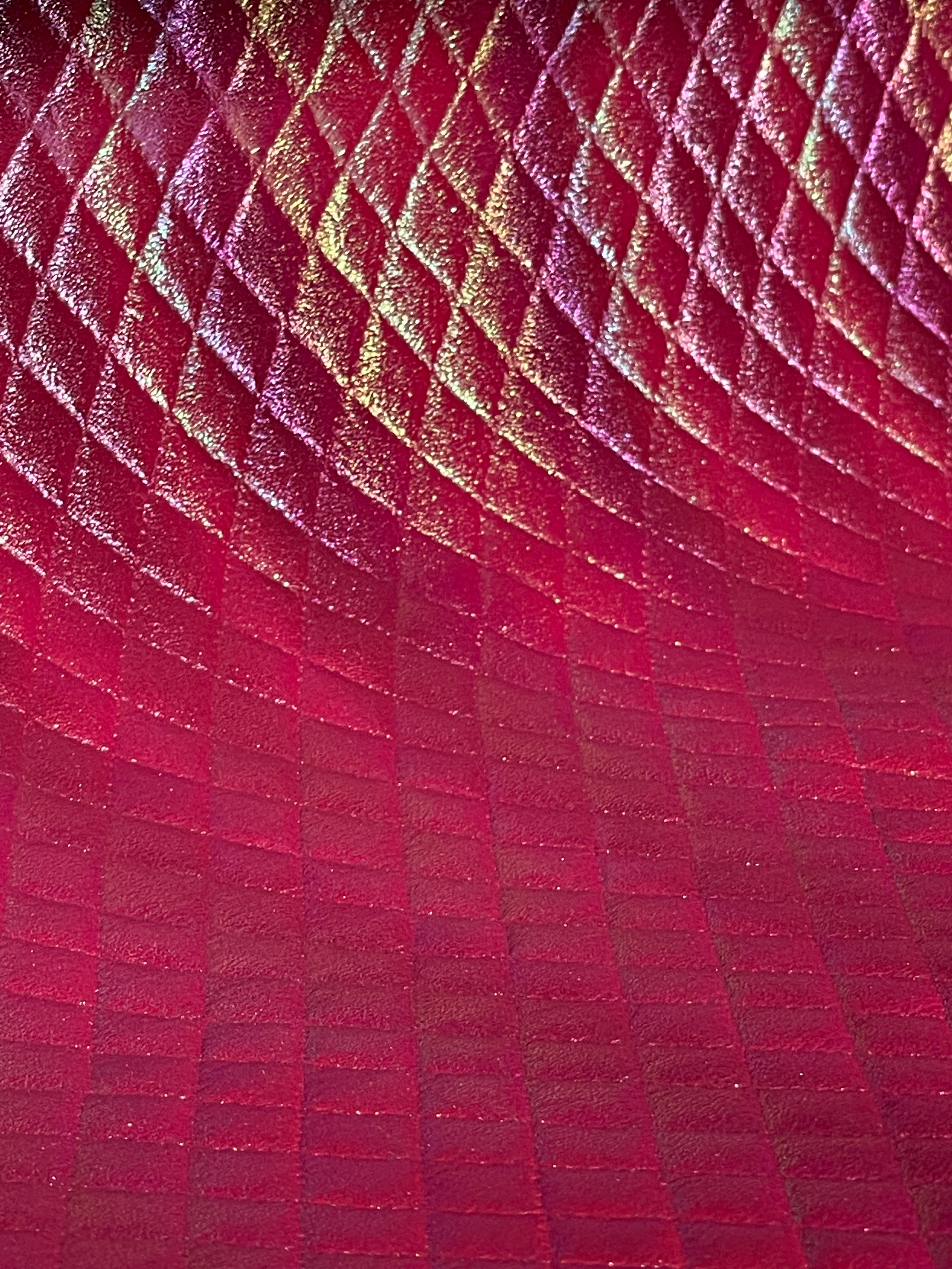 Hot pink Holographic quilted Vinyl