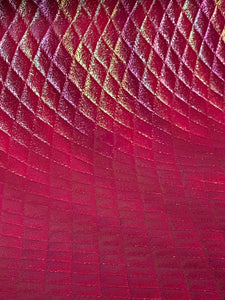Hot pink Holographic quilted Vinyl