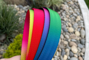 Rainbow Ombré 1” Seatbelt Webbing
