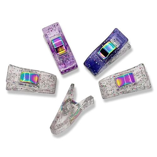 Purple Mix Glitter Sewing Clips by Moremeknow