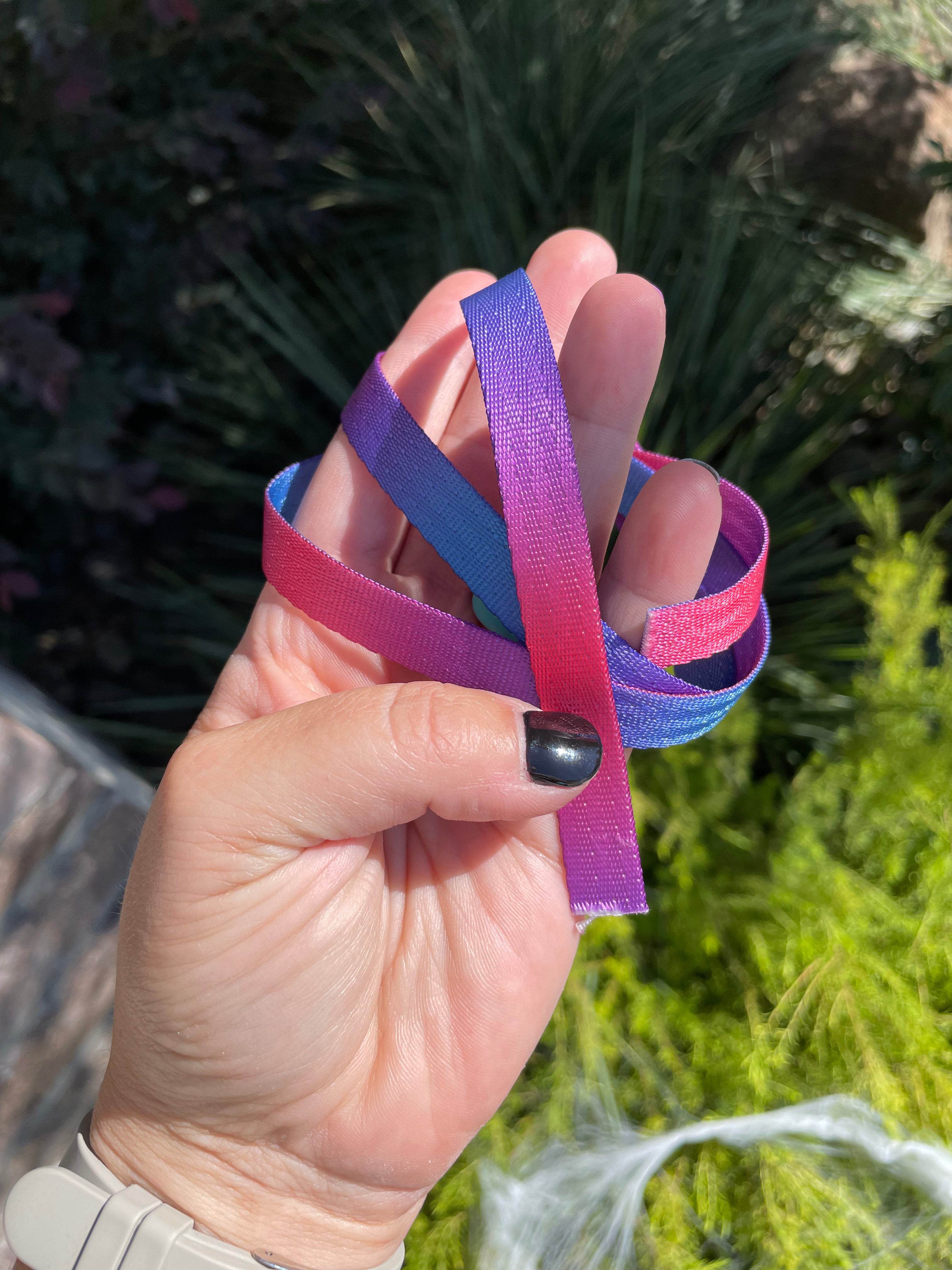 Hot Pink/ purple/ Blue Ombré 1/2” Seatbelt Webbing