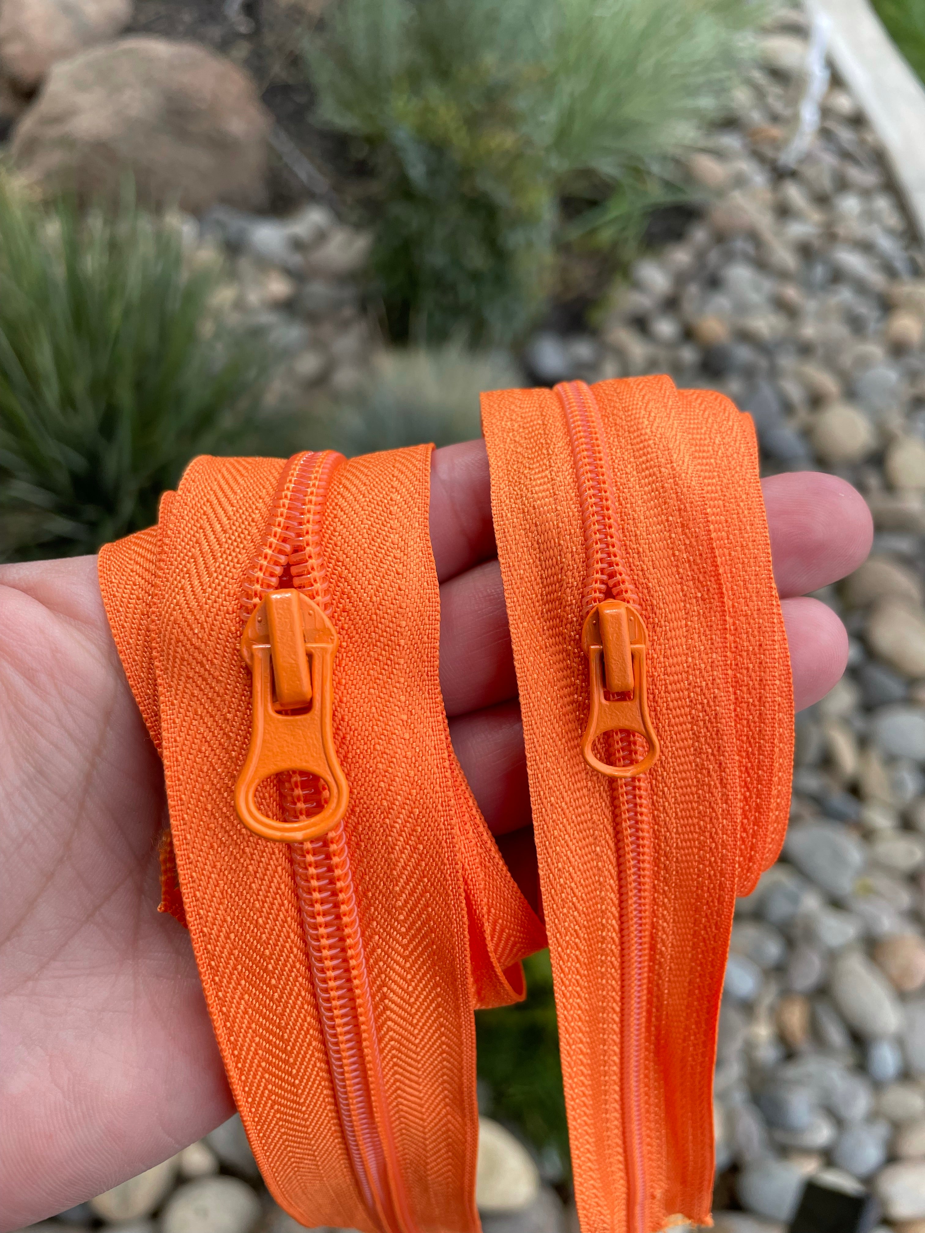 Orange Nylon Zipper Tape by the yard (sizes #5 and #3)