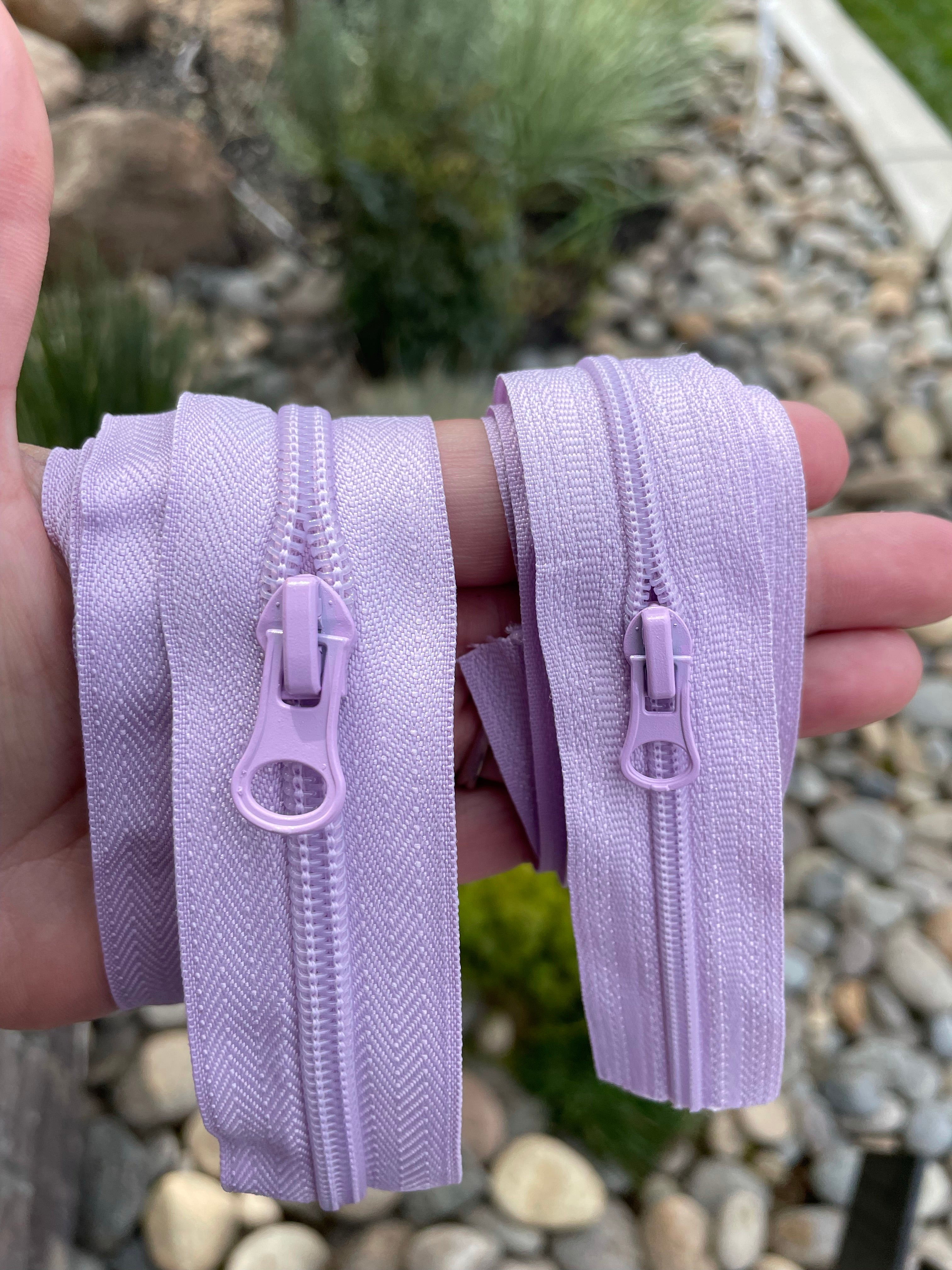Lilac Nylon Zipper Tape by the yard (sizes #5 and #3)