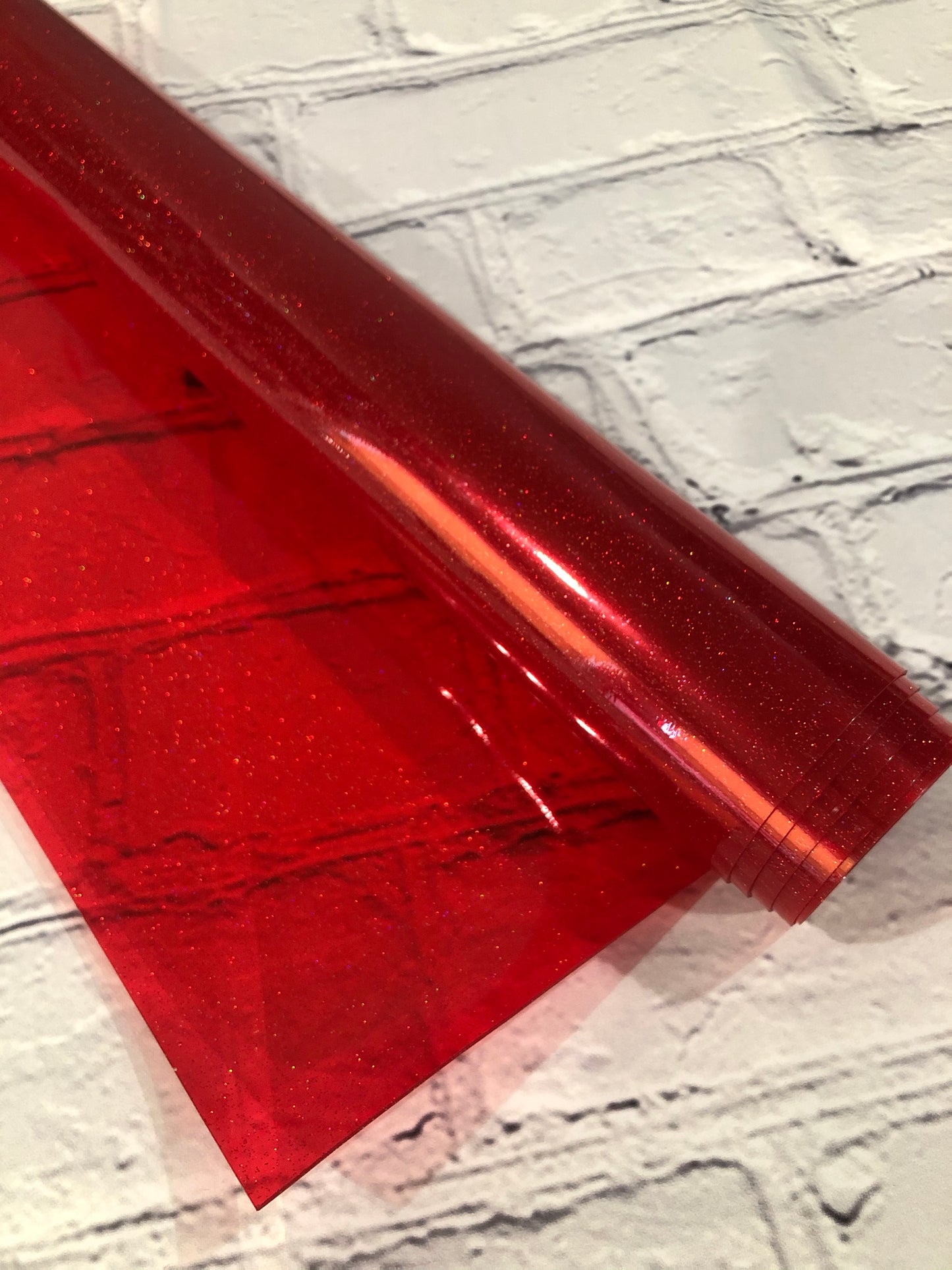 Red Glitter Jelly Vinyl