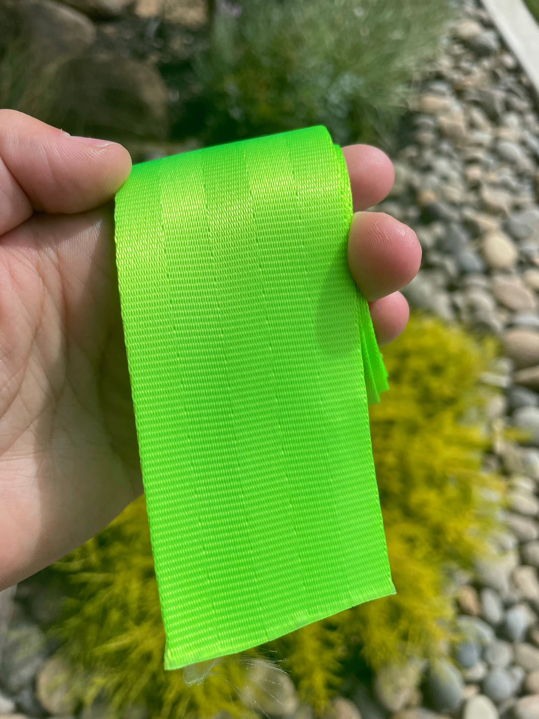 Neon green 2” Seatbelt Webbing (by the yard)