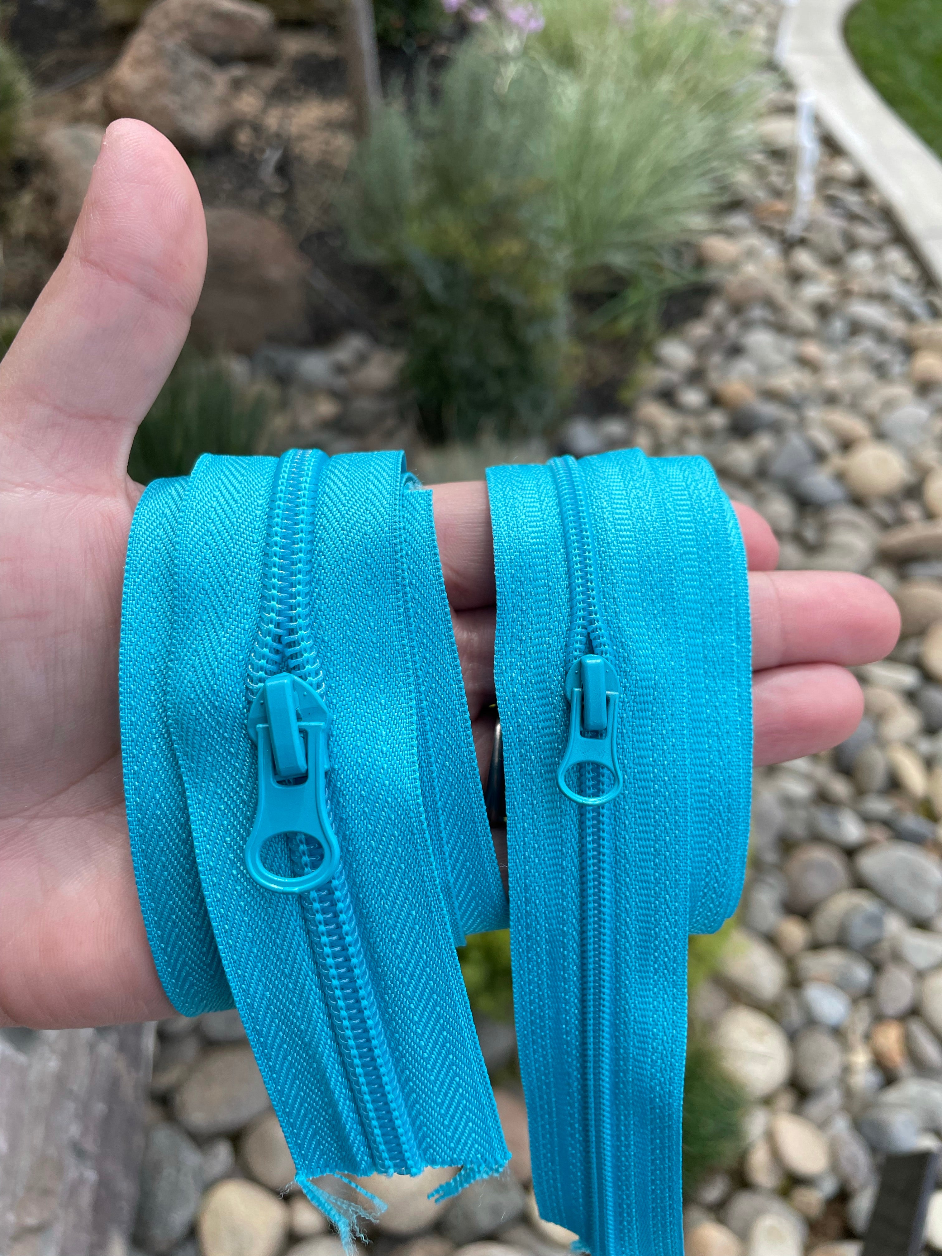 Turquoise Nylon Zipper Tape by the yard (sizes #5 and #3)