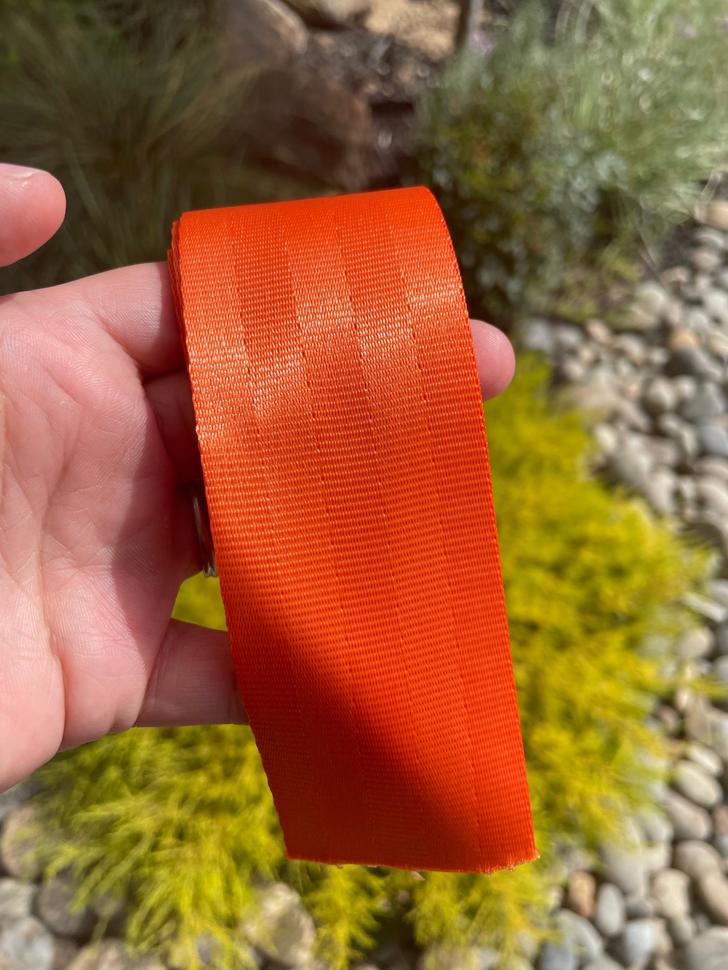 Orange 2” Seatbelt Webbing (by the yard)