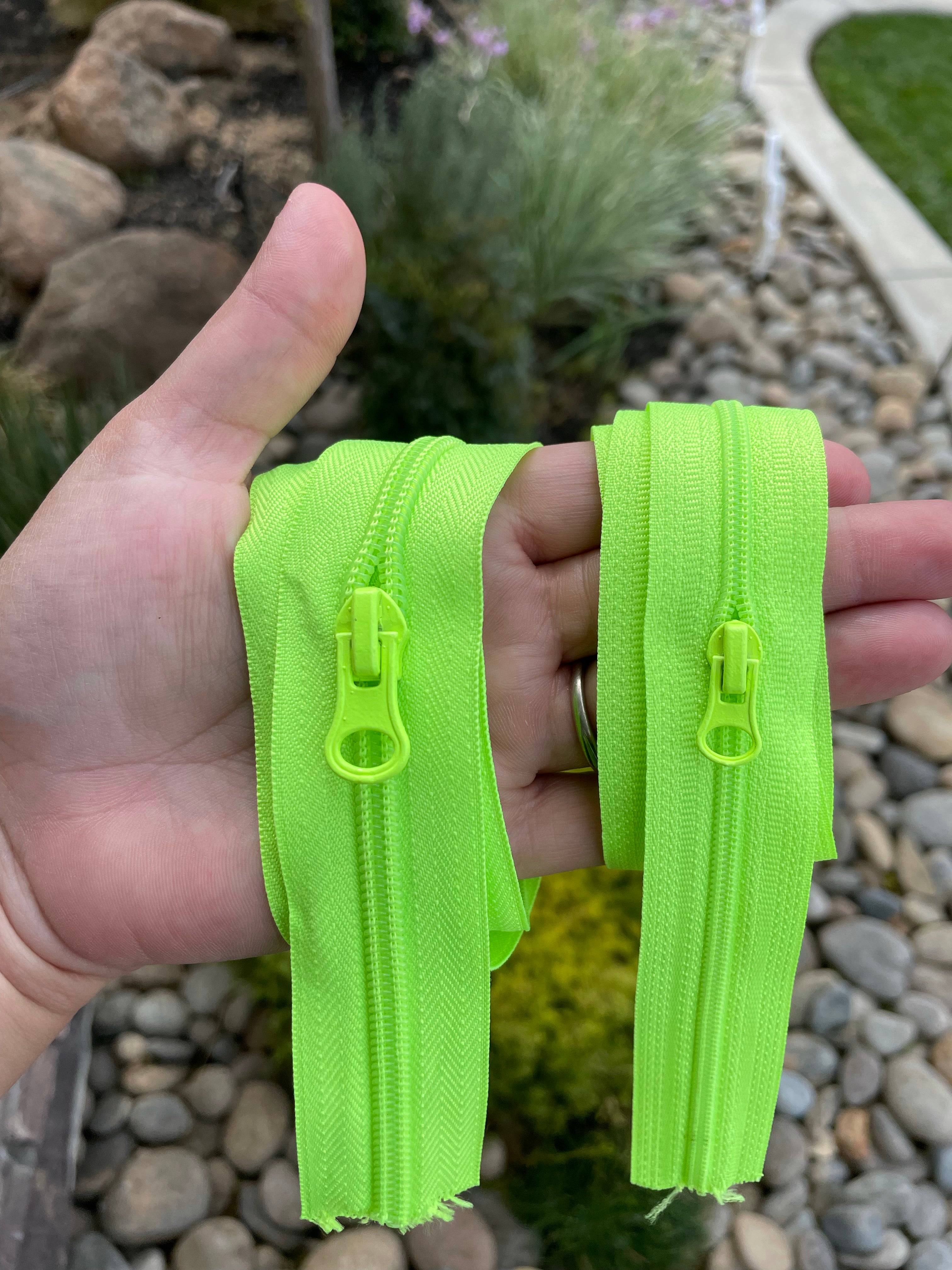 Highlighter yellow Nylon Zipper Tape by the yard (sizes #5 and #3)