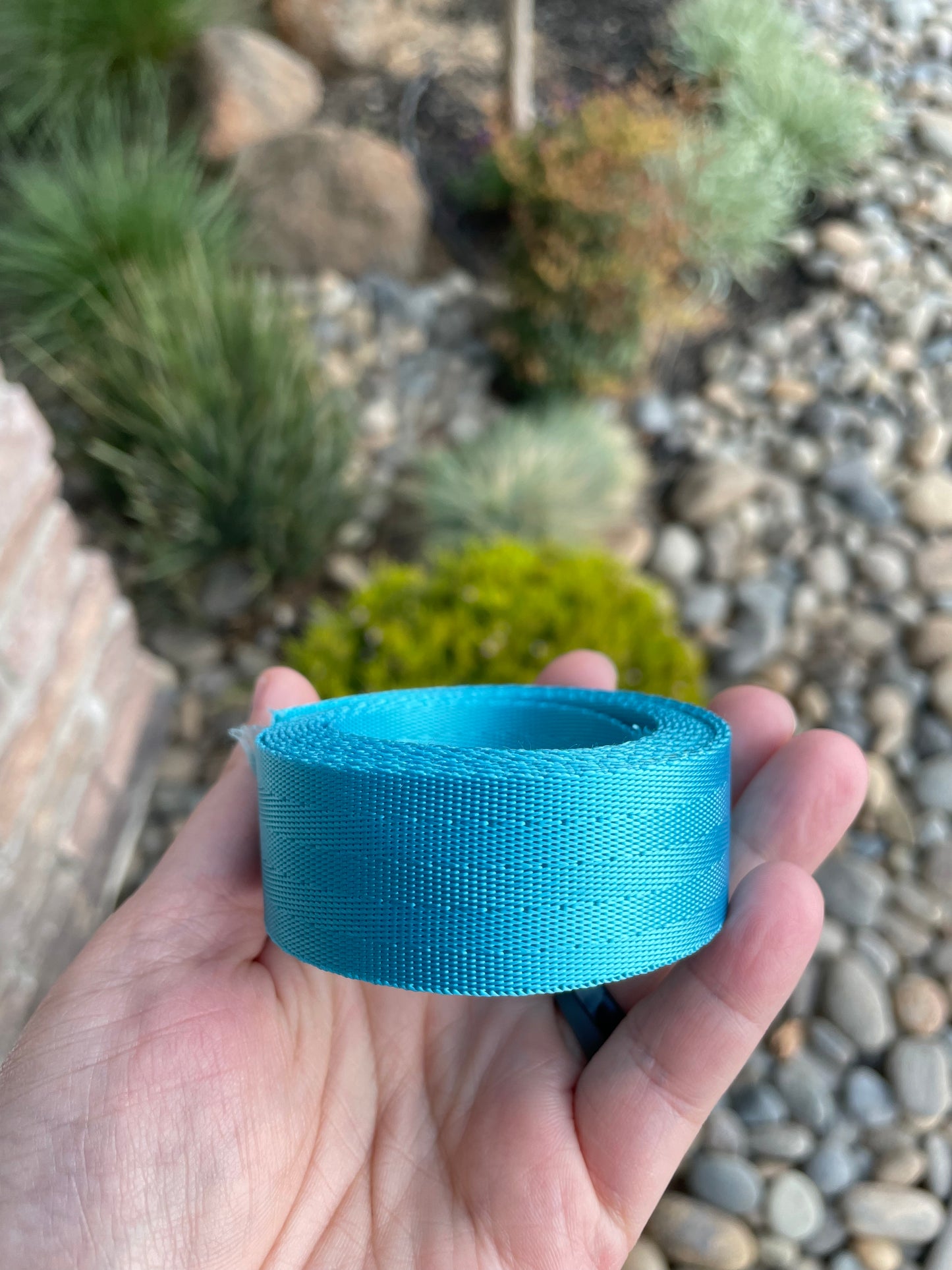 Turquoise 1” Seatbelt Webbing (by the yard)
