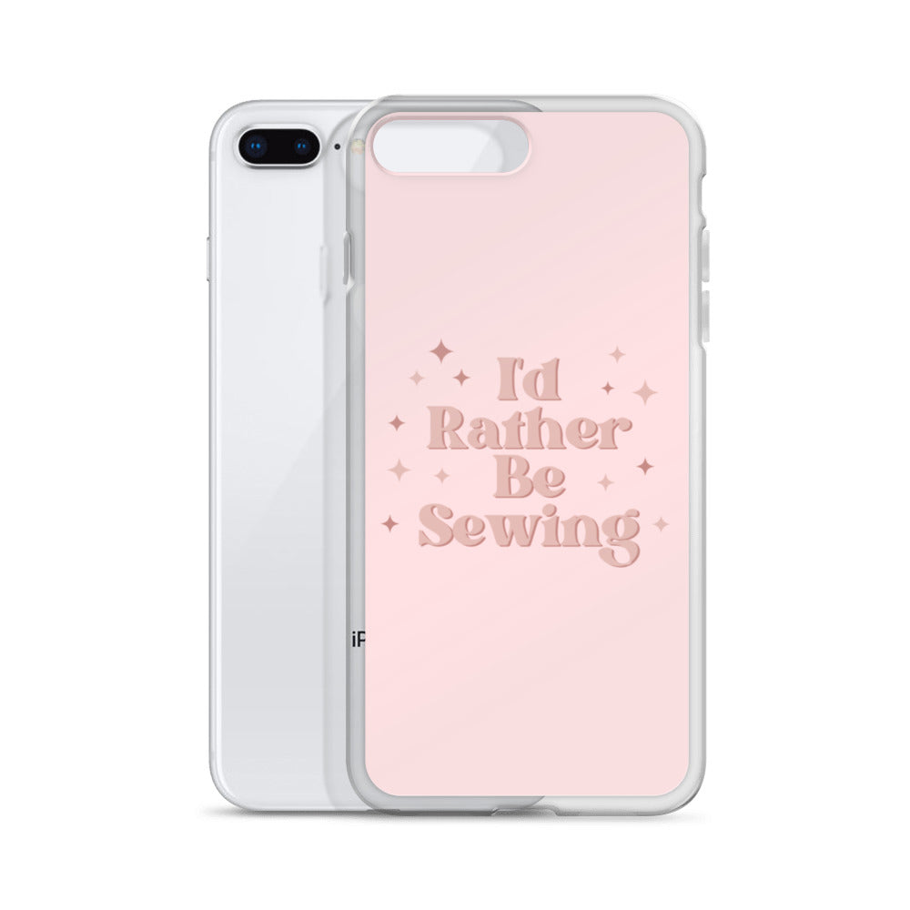 Pink Rather Be Sewing iPhone Case