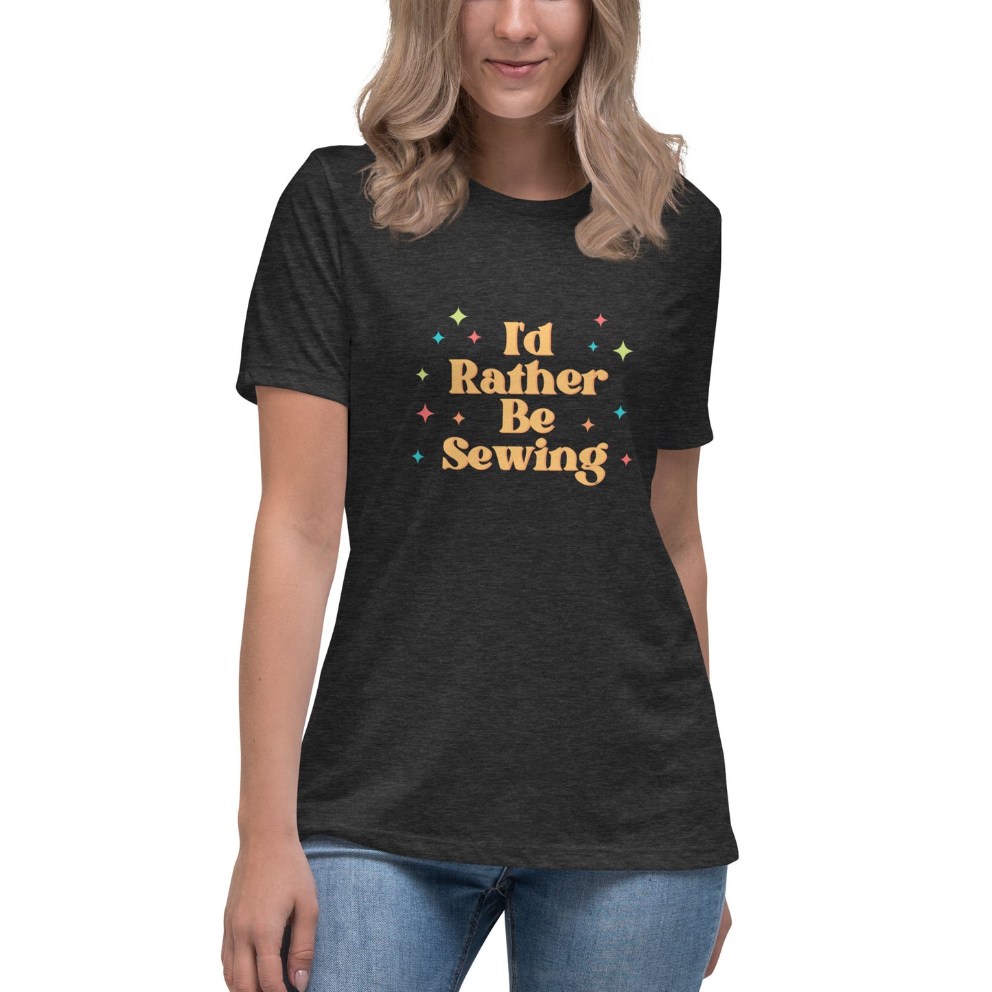 Retro Rather Be Sewing Women's Relaxed T-Shirt